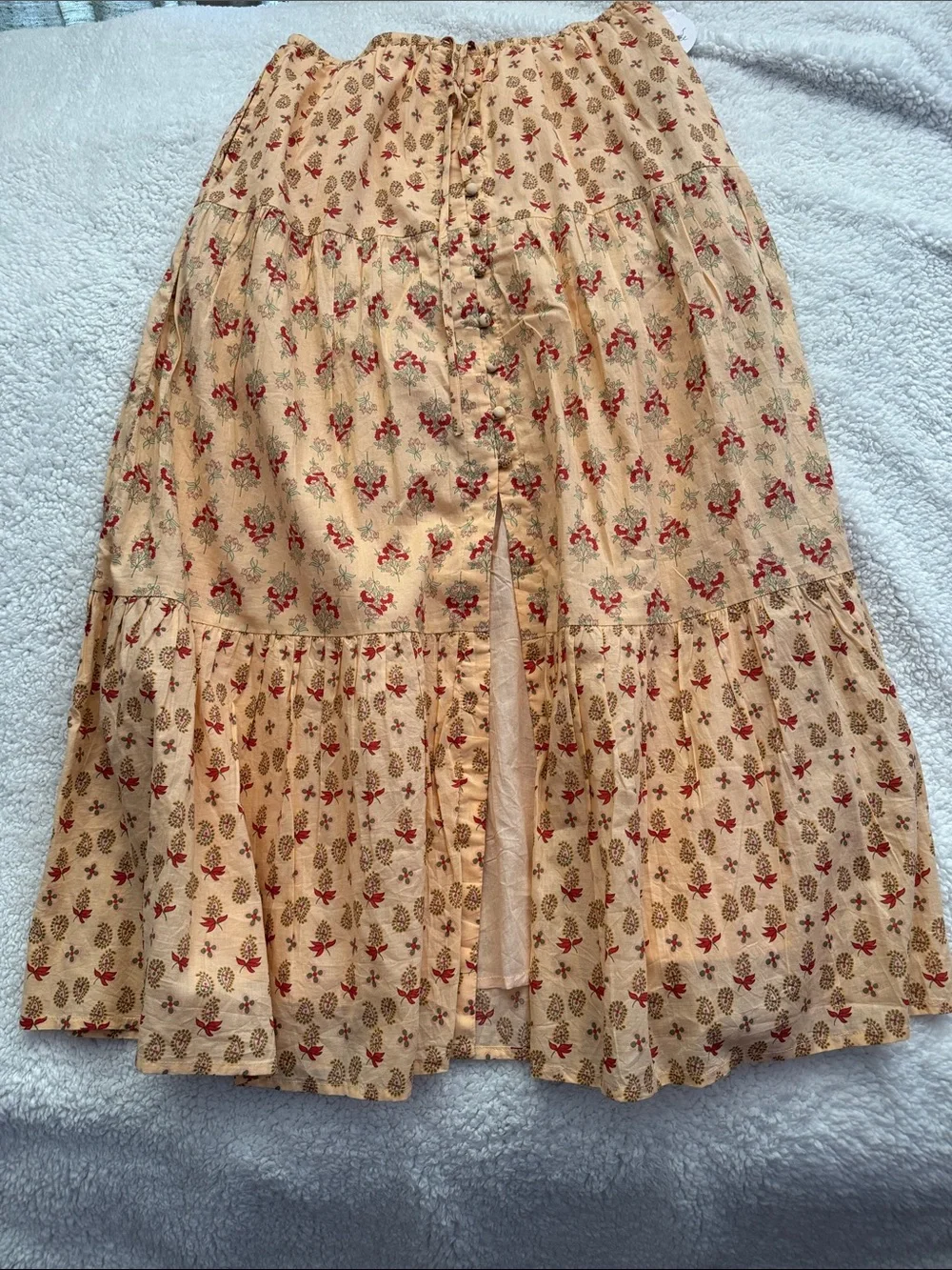Patrons of Peace Peach Floral Maxi Skirt - Picture 1 of 7